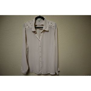 Forever 21 2X ButtonUp Studded Pastel Pink